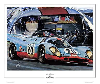 Automobile Art : Bes, Hessel : Gulf Porsche 917 - Steve McQueen