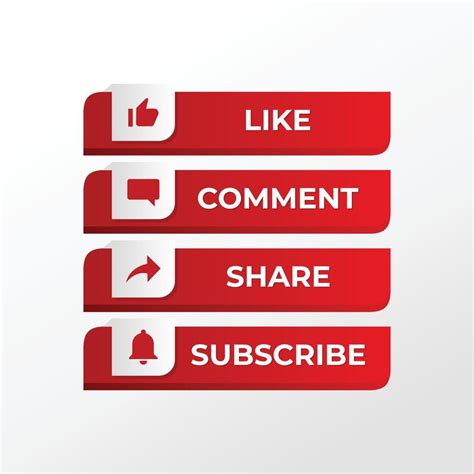 Like, Comment, Share, Subscribe Button Icon Vector 11437247 Vector Art ...