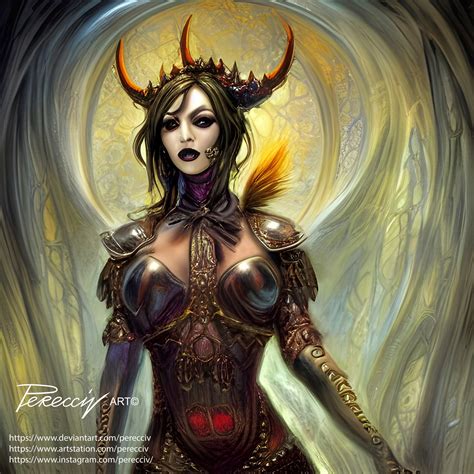 ArtStation - Demon girl in armor