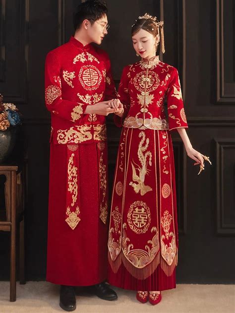 Embroidered Qun Kwa, Chinese Traditional Wedding Dress,Chinese Wedding ...