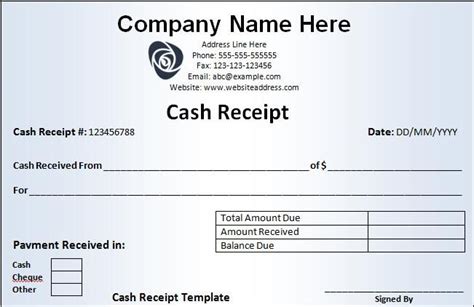 Cash Receipt Templates | 21+ Free Printable Xlsx and Docs Formats | Free receipt template, Word ...