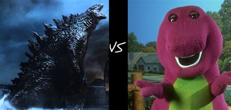 Godzilla 2014 vs Barney by MnstrFrc on DeviantArt