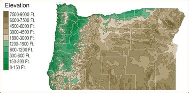 Map of Oregon Lakes, Streams and Rivers