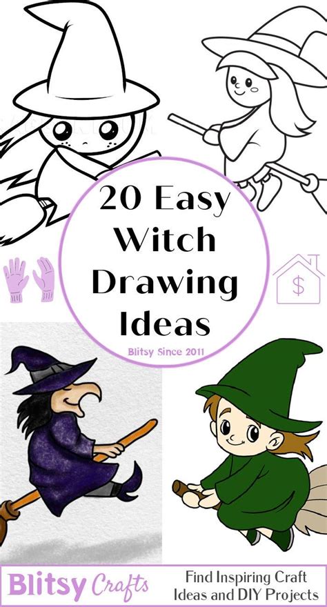 20 Easy Witch Drawing Ideas - How To Draw A Witch - Blitsy