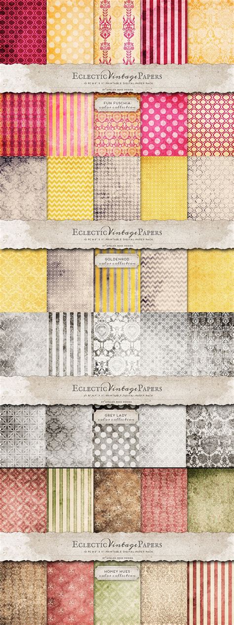 Vintage Paper Patterns Mega Pack: 240 Vintage Paper Graphics