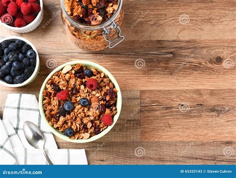 Granola Breakfast Cereal stock image. Image of baking - 65333143