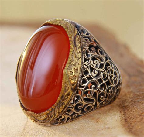 Persian Agate Silver Ring for Men Elegance Super King - ShopiPersia