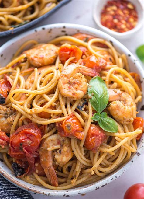 Cherry Tomato Pasta with Shrimp | The flavours of kitchen