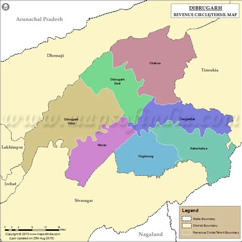 Dibrugarh tehsil Map, Circles in Dibrugarh