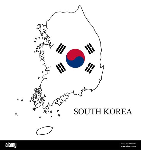 Ilustración vectorial del mapa de Corea del Sur. Economía global. País ...