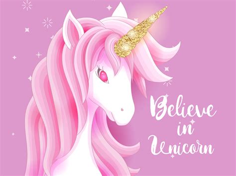 cute unicorn with gold glitter by volcebyyou Studio on Dribbble