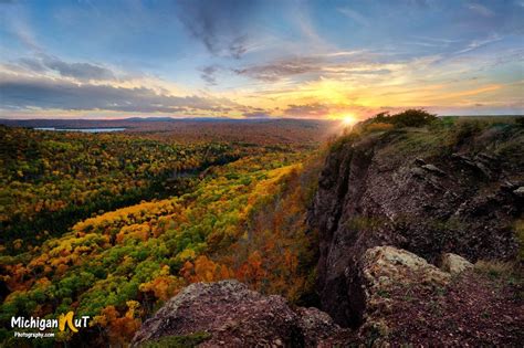 Brockway Mountain Autumn Sunset, Keweenaw Peninsula | Michigan nature ...