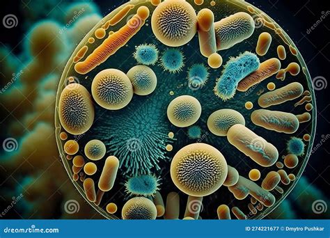 Macro Close-up of Bacterium Under Microscope. Medical Concept Stock Illustration - Illustration ...