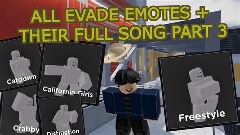 ALL ROBLOX EVADE EMOTES + THEIR FULL SONG 3 (Old freestyle music ...