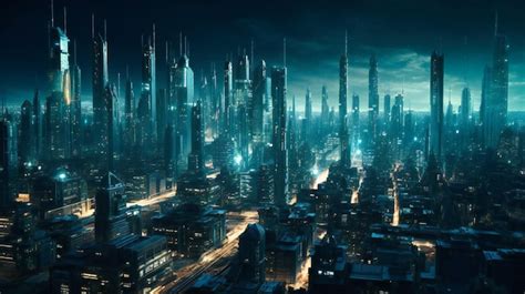 El concepto de ciudad futurista | Foto Premium