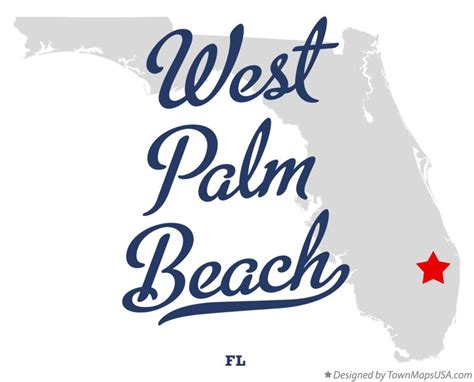 Map of West Palm Beach, FL, Florida