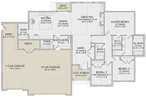 Modern Plan: 2,200 Square Feet, 3 Bedrooms, 2.5 Bathrooms - 6422-00016