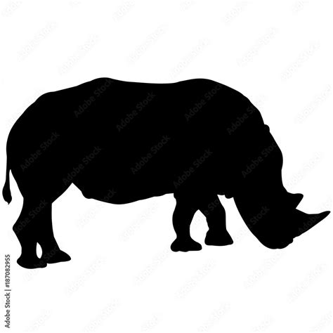 Rhinoceros Silhouette Vector Graphics Stock Vector | Adobe Stock