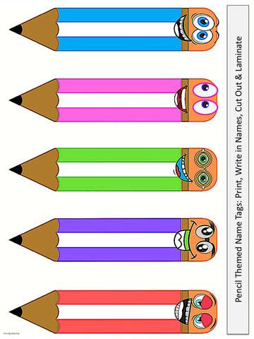 Pencil Themed Name Tags/Classroom Labels || Freebie! – Socially Skilled ...