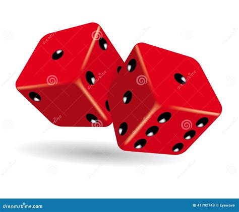 Rolling Red Dice Vector Illustration Stock Vector - Illustration of gambling, three: 41792749