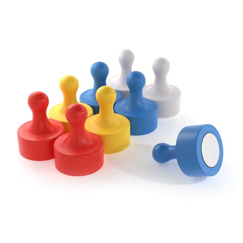 Strong Office Magnets - Plastic Coloured Magnetic Push Pins