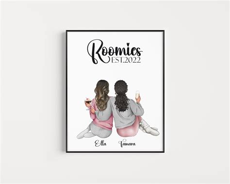 Roommate Gift Custom Roommates Print Personalized Roommate Gift Dorm Decor Roomies Gift Wall ...