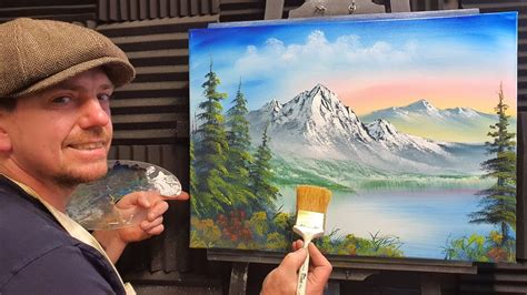 HOW TO PAINT A BOB ROSS PALETTE KNIFE MOUNTAIN in 30mins wet on wet painting tutorial #bobross ...