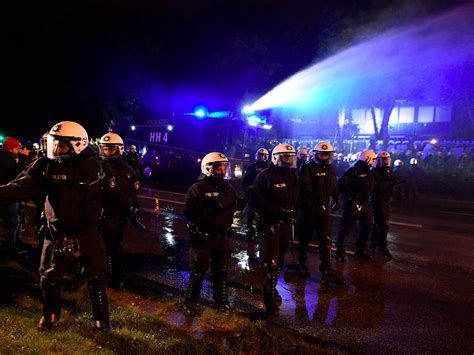 German police disperse G20 protest with water cannon before summit ...