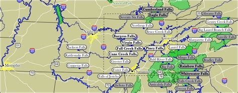 Map of Tennessee WaterFalls | Tennessee waterfalls, Tennessee map ...