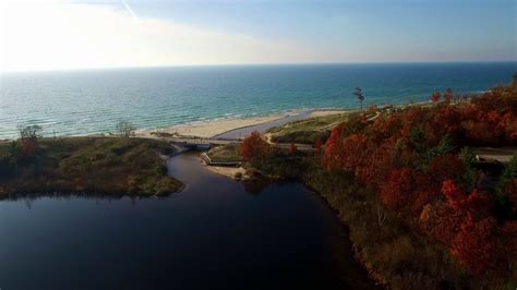 Aerial View of Fall Colors at Duck Lake State Park - YouTube