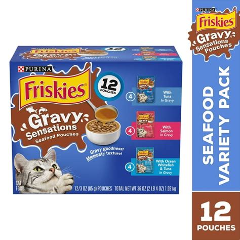 (12 Pack) Friskies Gravy Sensations Seafood Pouches, Wet Cat Food ...