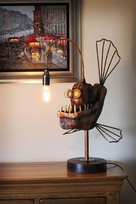 Angler fish Lamps | NIk Burns Sculptor Diy Luminaire, Lampe Diy, Fish Lamp, Angler Fish, Scrap ...