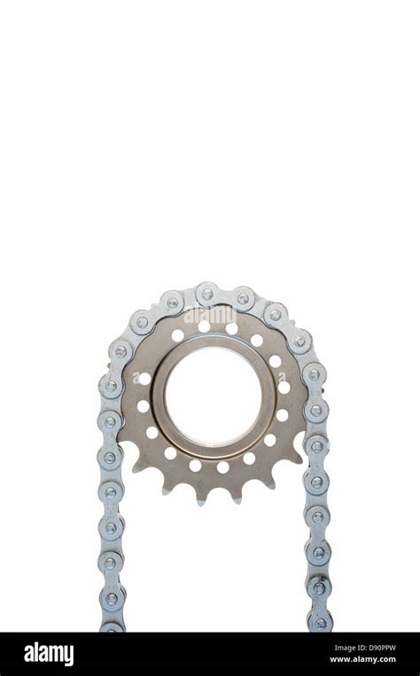 Bicycle chain against white background Stock Photo - Alamy