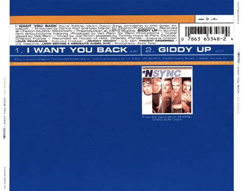 Car tula Trasera de Nsync - I Want You Back (Cd Single) - Portada