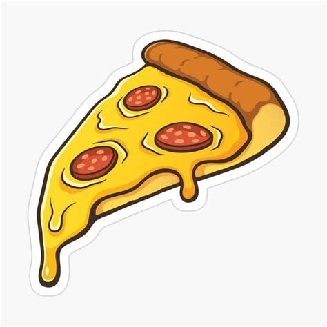 Hot pepperoni pizza slice Sticker by Pisarovsky in 2021 | Pizza art, Pizza drawing, Cartoon ...