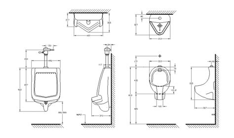 Creative Urinal Blocks Section Cad Details Dwg File Cadbull | Free ...