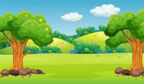 Free Vector | A flat nature background | Nature backgrounds, Landscape ...