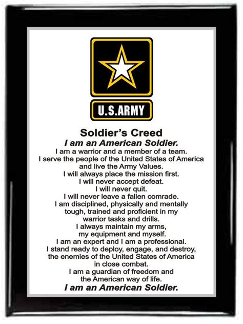 The Soldiers Creed Plaque,Army Plaque,Military Plaque,Retirement Plaque ...