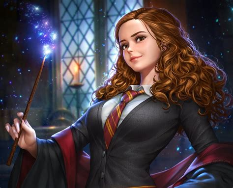 Download Staff Magic Orange Hair Hermione Granger Movie Harry Potter HD Wallpaper