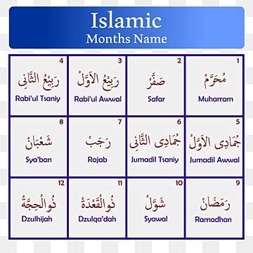 Islamic Months Name PNG Transparent Images Free Download | Vector Files | Pngtree