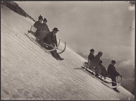 Sledding, Swiss Alps, 1890-1910 | Sled, Vintage ski, Skiing resorts