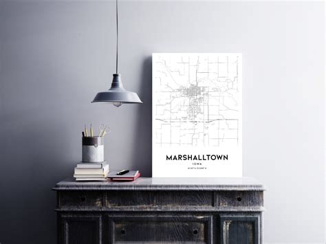 Marshalltown Map Print Marshalltown Map Poster Wall Art Ia - Etsy