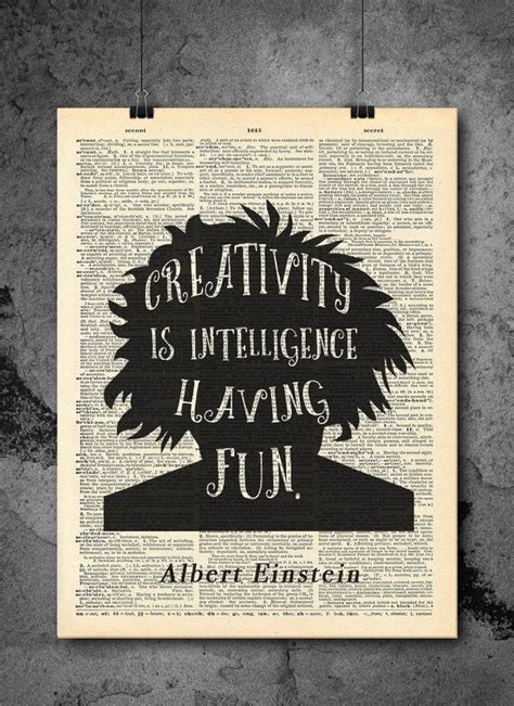 Albert Einstein | Creativity Quote - Vintage Dictionary Wall Art Print - Intelligence Quote ...