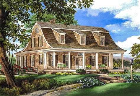 Gambrel House Plan with 2 Stairs - 32629WP | Architectural Designs - House Plans