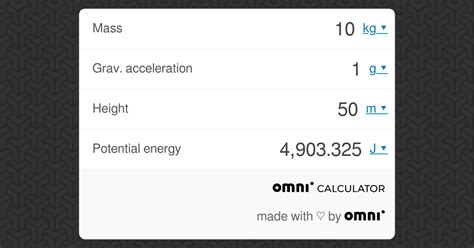 Potential Energy Calculator - Omni