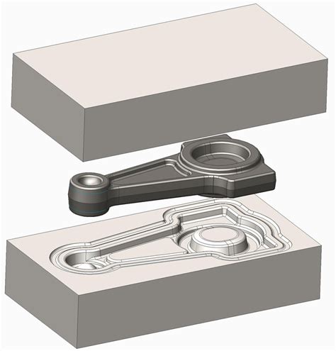 Upper and lower forging die with connecting rod – CAD models ...