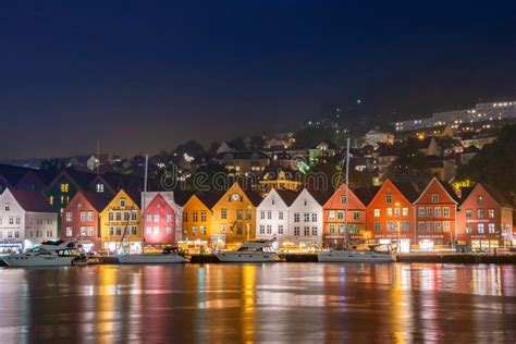 Bergen, Norway City Center View With Bryggen Stock Photo - Image of ...