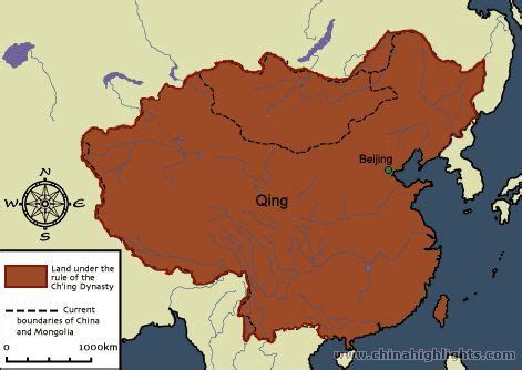 Qing Dynasty Map - Ancient China Maps - This map shows the land area of the Qing Dynasty (1644 ...