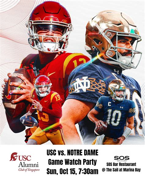 USC vs. NOTRE DAME 2023 Football Game Watch in Singapore, SOS Bar Restaurant, Singapore, 15 ...