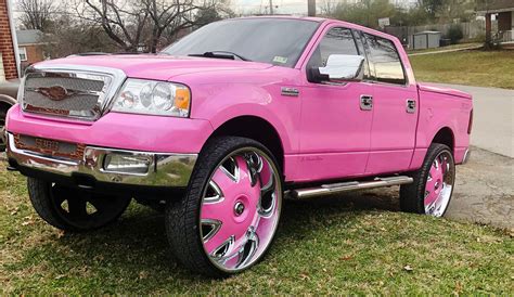 Ace-1: Candy Pink Ford F-150 Truck On 32" DUB Bandito